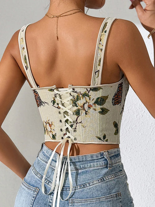Sexy Strap Bra Tops French Style Floral
